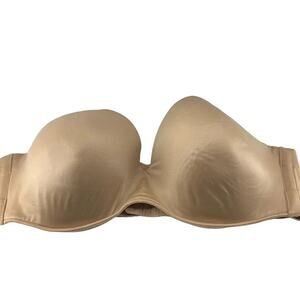 Lane Bryant Cacique Smooth Beige Lightweight Strapless Bra 46DD